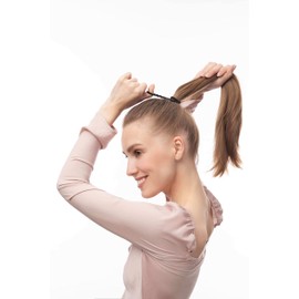 Nekava Hair Bobbles Black - Original Hair Bands 6 Braided for Strong Hold - Pack of 4 Ponytail Holders