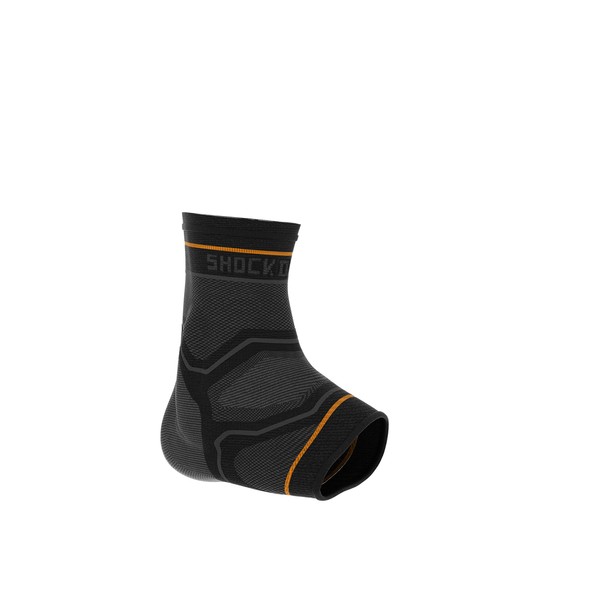 Shock Doctor Compression Knit Ankle Sleeve with Gel Support, Black/Grey, Adult-Medium