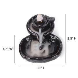 SOUL STICKS Backflow Incense Holder Burner Waterfall Fountain for Home, Office, Yoga, Room Decor & Aromatherapy with 1 Pack of 10 Backflow Fragrance Cones Included (Teapot)