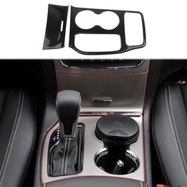 crosselec Carbon Fiber Center Console Gear Shift Panel Cup Holder Cover Trim Accessories for 2016-2021 Jeep Grand Cherokee
