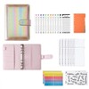 A6 PU Leather Notebook Binder with 12pcs Plastic Binder Pockets,