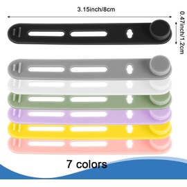 Tellegloww - 42 bridas de silicona reutilizables para cables, organizador de cables de datos ajustables para auriculares, cargador de teléfono, computadora, correas de gestión de cables, artículos