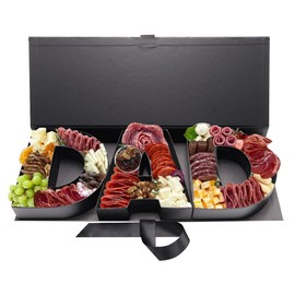 SHENGHE Father's Day DAD Letter Box Fillable Sweet Charcuterie Flower Arrangement Gift Holder Birthday Decorative (black), shengheDAD1