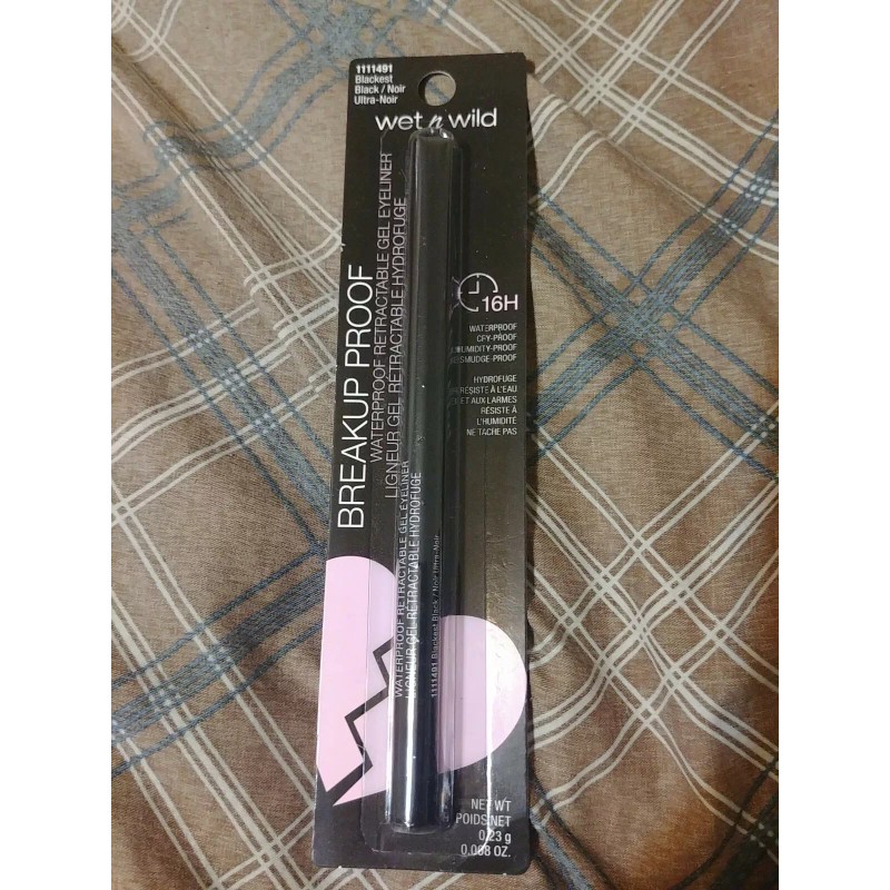 Wet n Wild Breakup Proof Retractable Gel Eyeliner, Blackest 1111491,