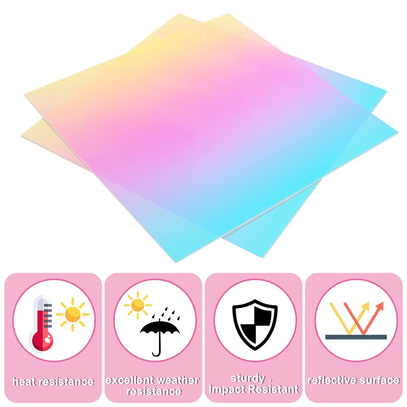JMIATRY 4PCS Iridescent Acrylic Sheet 1/8 Thick Translucent Color Acrylic