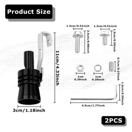 Pack of 2 Exhaust Sound Booster, Sound Booster, Aluminium Alloy Car Turbo, Sound Generator Car, Turbo Sound Simulator Whistle, Cars Tailpipe Silencer for Cars on All Models Red Black