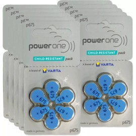 Powerone Hearing Aid Battery Size P675 - 12 Batteries to 240 batteries-Exp 2028 - 60 Batteries
