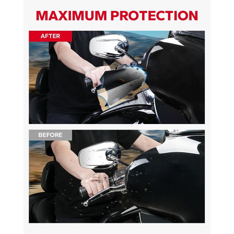 Amazicha Motorcycle Hand Guards, Large Coffin Cut Handguards Compatible for