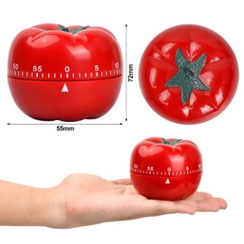Emperoch 60 Minutes Kitchen Timer, Tomato Shaped Mechanical Countdown Hour Meter Pomodoro Timer for Kitchen Cooking Baking Homework Classroom Learning Yoga Playing