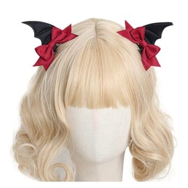 Women's Little Devil Hairpin Hair Clip, Hair Ornament, Hair Accessory, Lolita Gothic Lolita [J's Select] (Black x Red)
