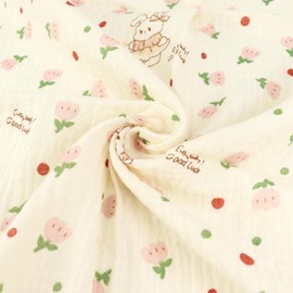 Hivia 110 x 100 cm Muslin Blanket, Muslin Basin, Baby Summer, 2 Layers Summer Baby Blanket, Cotton Blanket, Soft and Cuddly Thin Summer Blanket, Bunny