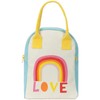 Fluf Zipper Lunch Bag, Have a Nice Day Green