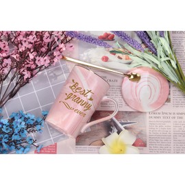 WENSSY Best Granny Ever Mug, Gifts for Granny, Birthday Mothers Day Gifts for Granny Grandma from Granddaughter Grandkis Grandson 14 Ounce Pink with Gift Box