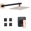 LCEVCGK Shower Faucet Set Bathroom Matte Black and Rose Gold