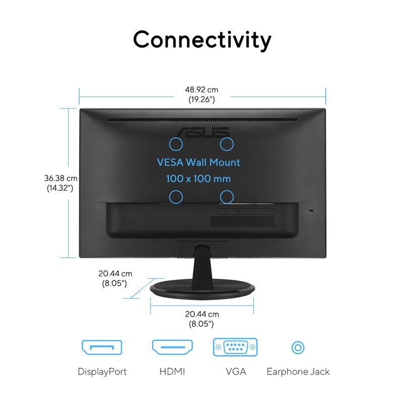 ASUS 22” Eye Care Monitor (VP229QF) – 100Hz, IPS, Full