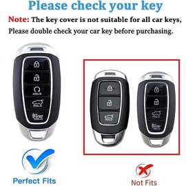 MILD EAST For Hyundai Palisade Elantra Key fob Cover Case with Keychain Smart 5 Button TPU Protector Keyless Remote Holder