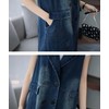 TheyLook Womens Sleeveless Lightweight Long Denim Vest With Pockets Vintage
