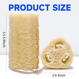 Dismok Loofah Exfoliating Body Scrubber, Natural Egyptian Loofah for Body & Face, Scratch-Free, Eco Friendly Shower Loofah for Women & Men (6-Pack)