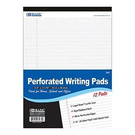 Bazic 50 Ct. 8.5" X 11.75" White Perforated Legal(Pack Of 6)