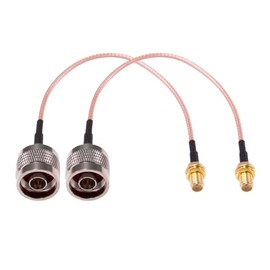 Yuelulala 2pcs N Male Plug to SMA Female Jack 20cm 8inch Coax Cables RF coaxial Adapter Connector(Y143-2)