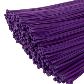 XINGO 1000 PCS Purple Zip Ties 8 Inch, 60 LBS Tensile Strength, Self-Locking Nylon Plastic Nylon PA66 Wire Ties for Indoor and Outdoor Use