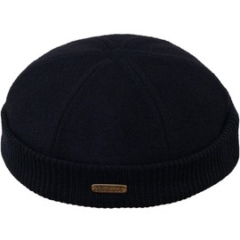 Sterkowski Navy Watch Cap | Woolen Beanie for Men and Women | Docker Hat Sailor Beanie Skullcap Beanie for Men Leon Hat Brimless Hat Watch Cap Skully Hats Vintage Hats for Men Black 62 cm