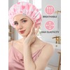 Years Calm Shower Caps For Women Reusable Waterproof，Pattern And Solid