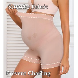 Y25D Maternity Shapewear for Under Dresses Seamless Pregnancy Shorts Over The Bump Maternity Underwear Belly Support Panties 4-Pack