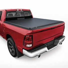VEVOR Soft Roll-Up Truck Bed Tonneau Cover, Compatible with 2019-2024 Dodge Ram 1500 Classic, 2003-2025 Ram 2500 3500, Fits 6.4 ft (6 ft 4 in/76 in) Bed, PVC Tonneau Cover with Aluminum Alloy Bars