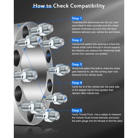 ECCPP 2X 3 inch Wheel Spacer Adapters 8x6.5 to 8x6.5 125mm 8 Lug fits for Ram 2500 3500 Wheel Spacer for F250 F350 Wheel Spacer with 9/16x18 Studs & Lug Nuts