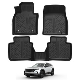 Falafa Floor Mats for Mazda CX-50 2023 2024 2025(Not for Hybrid), All Weather TPE Heavy Duty Floor Liners, 1st & 2nd Row for Mazda CX50 Car Mats Accessories