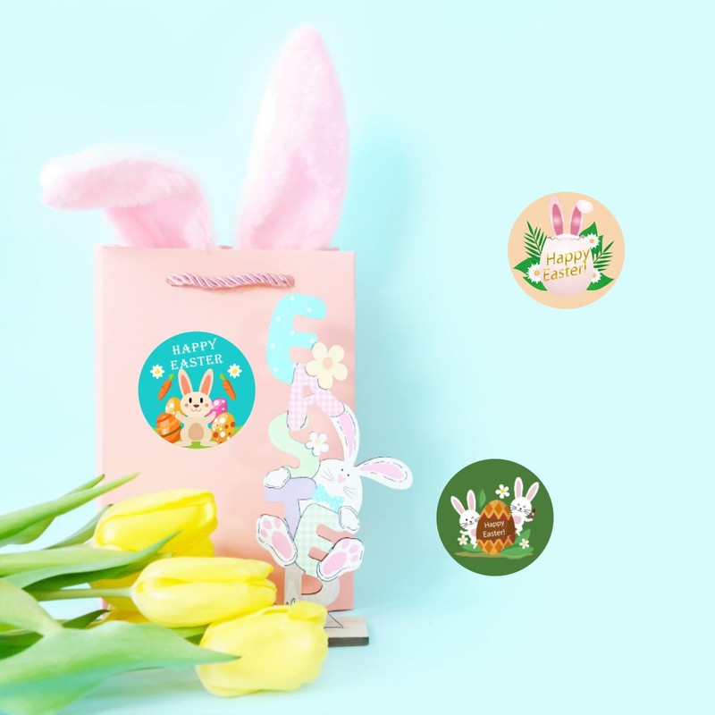 120 Pcs Easter Stickers, 1.5 Inch Easter Happy Sticker,Easter Stickers