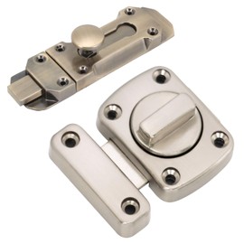 2 Pieces Bathroom Door Lock,Zinc Alloy Rotation Door Latches for Internal Doors,for Bedroom,Shed,Gate,Closet,Cabinet (Cyan,Silver)