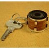 FTWDesign Snare Drum Wood Effect Keyring, light brown