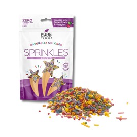 Pure Food By Estee Natural Confetti Sprinkles, 5oz | Vegan | Dye Free Rainbow Jimmies for Baking | Natural Colors | Soy Free, Gluten Free, Dairy Free, Nut Free