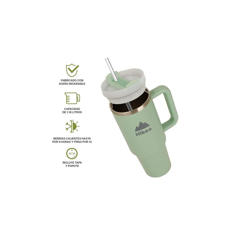 Hikeo Termo para Agua y Café 1.2 L Acero Inoxidable