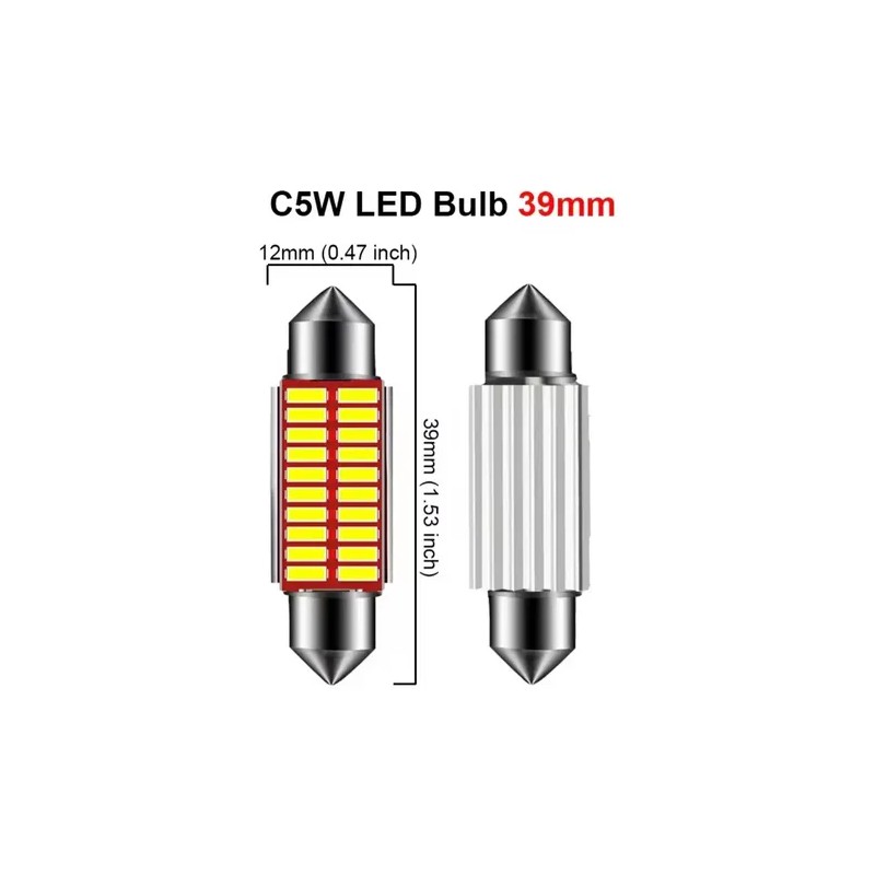 2 Pcs Led Festoon C5w Luz De Cortesia Placa Techo