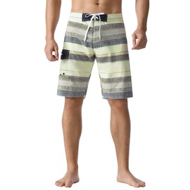 unitop - Bañador Deportivo para Hombre, diseño de Rayas, Color Amarillo, Talla 28