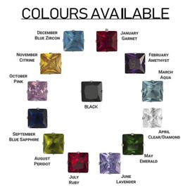 5MM Square Princess Cut CZ Birthstone Stud Earrings/Ear Studs for Women/Teenage/Girls - 925 Sterling Silver - Round Silver Earrings - Sapphire Blue