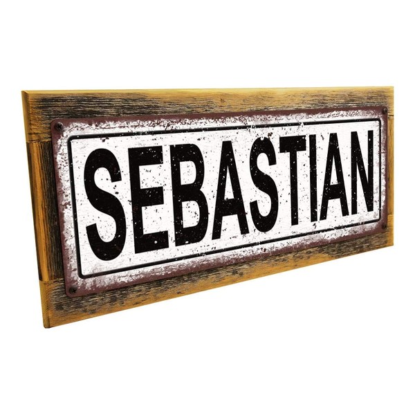 Homebody Accents Framed Sebastian 6"x16" Metal Sign, Wall Décor for