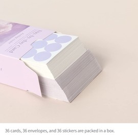 Monolike Day-by-day Card, Feeling violet - Mix 36 Mini Postcards, 36 envelopes, 36 stickers Package