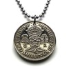 1947 United Kingdom 2 Shillings coin pendant English Tudor rose