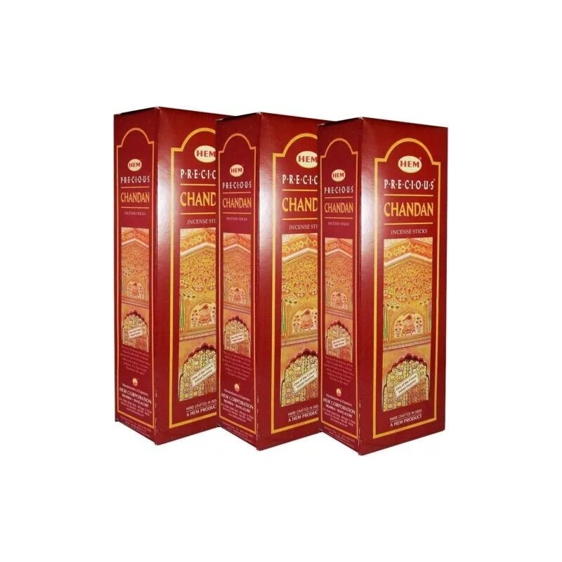 Hem Precious Sandalwood Chandan Incense Sticks -100g X 3 Packs