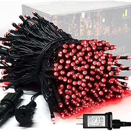 JMEXSUSS 250 LED Red Christmas String Lights with 8 Modes, 91.5ft Expandable Christmas Lights Outdoor Waterproof, Red LED Lights Indoor for Tree Patio Bedroom Party Christmas Decorations