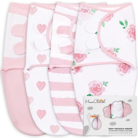 Mama Cheetah Baby Swaddle Sack, Organic Swaddle Blanket, Newborn Swaddle Sleep Sacks, Adjustable Infant Swaddle Wrap, Easy Swaddles for Boy Girl 0-3 Month, 4-Pack