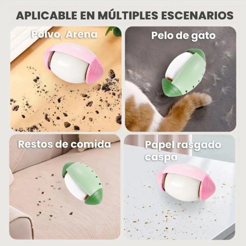 Rodillo Quita Pelusa Pelo Mascota Goma Reutilizable Pack 4pz
