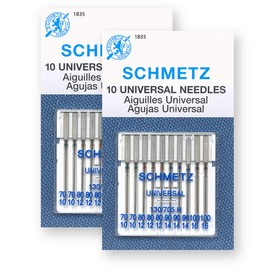 20 Schmetz Universal Sewing Machine Needles - Assorted Sizes - 2 Cards