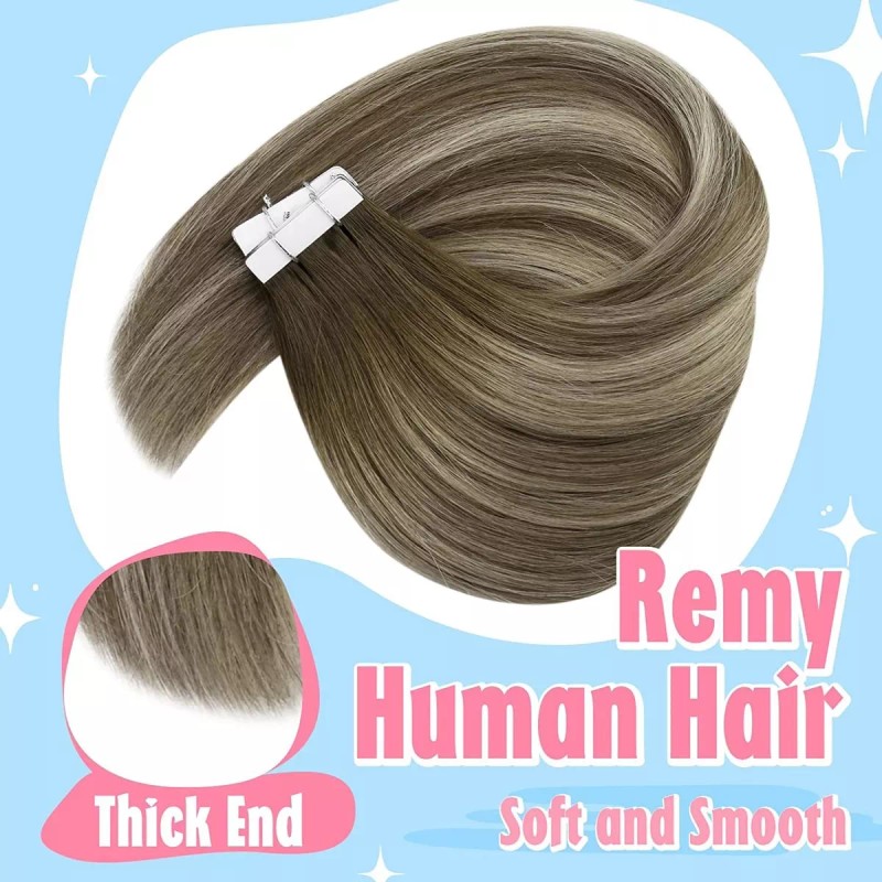 sunny hair Extensiones Cabello Humano 50gr 14in Marrón Oscuro A