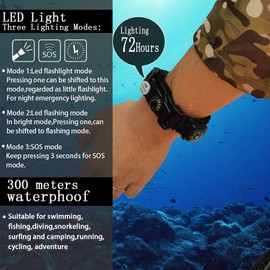 Daarcin 1pcs Survival Paracord Bracelet,Fire Starter,SOS Light, Compass,Thermometer, Whistle, Adjustable AK87 21 in 1,Outdoor Ultimate Survival Tactical Gear Set,Gift for Kids,Men