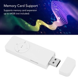MP3 Player, Music Player with Lossless Sound, Supports Memory Card Expansion Up to 64 GB, for Walkman, Students, Running, Travel (White)